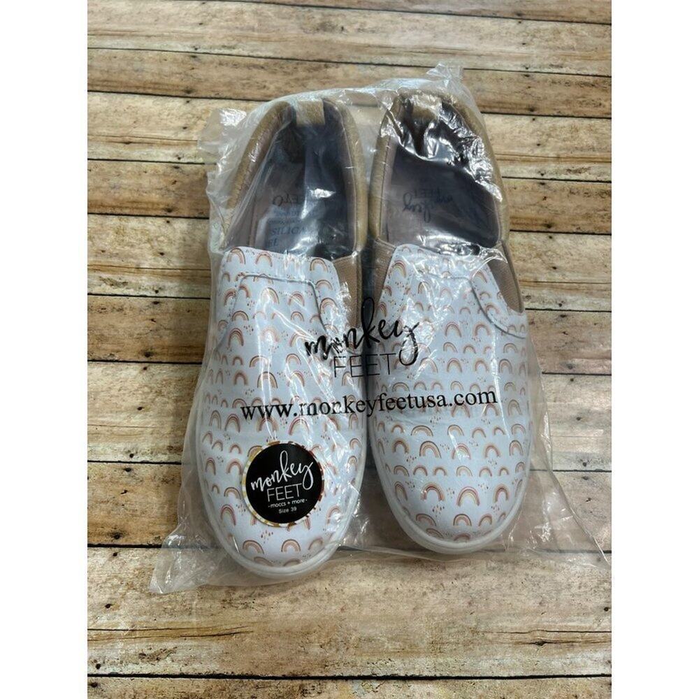 Monkey Feet Women's Tan Rainbow Slides Size 39 (Size 8) NWT